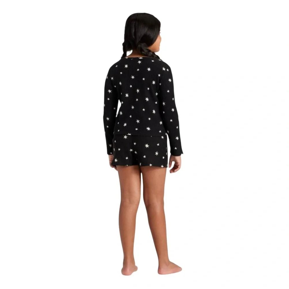Cat & Jack 2 Piece Stars Waffle Knit Long Sleeve Pajama Set Size Large (10/12)